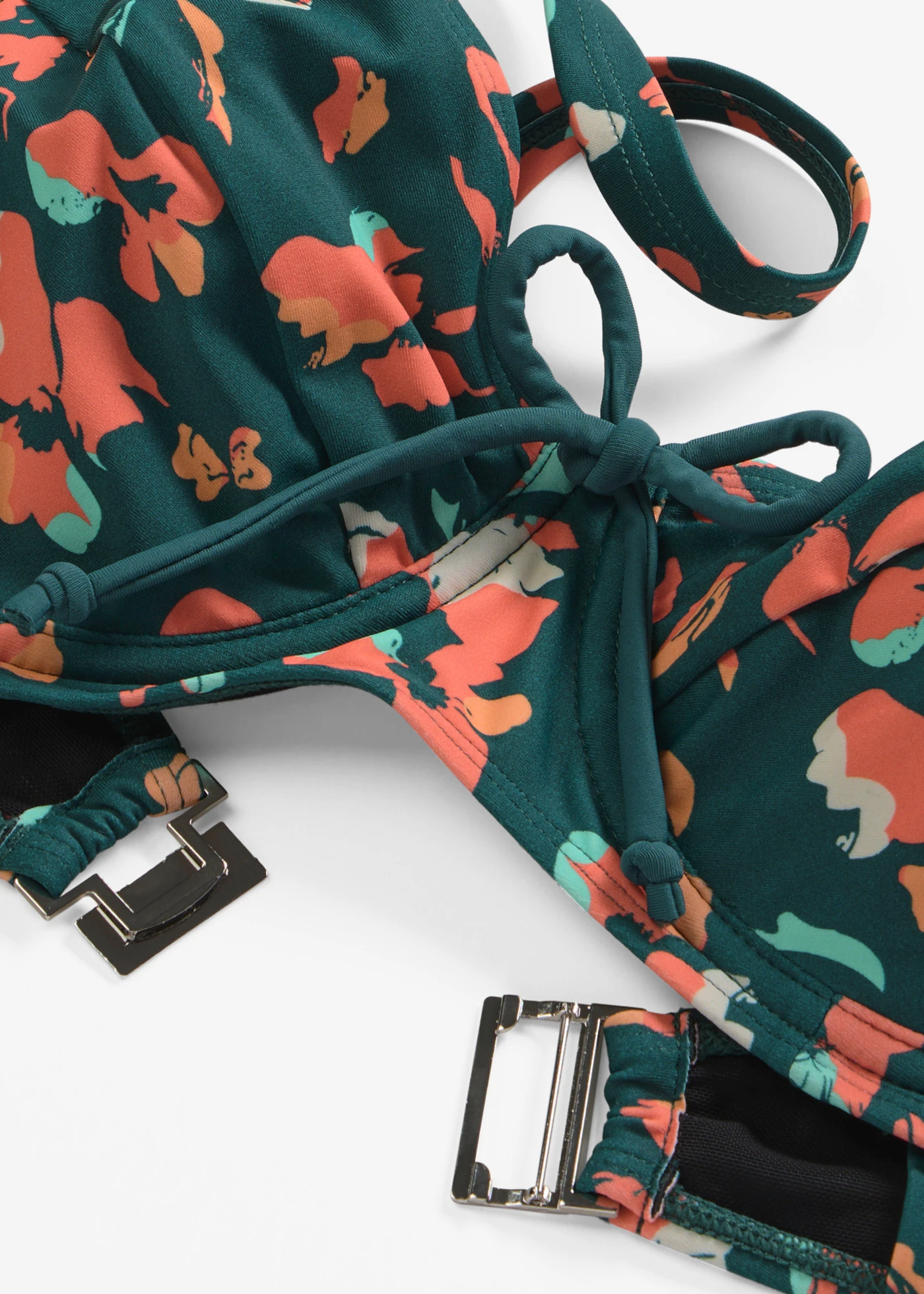 Bikini minimiseur (ens. 2 pces) avec nouettes • émeraude foncé graphique • Boutique bonprix