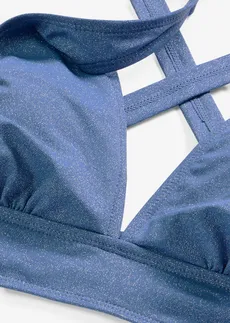Bikini en matière brillante (ens. 2 pces) • bleu-argenté • Boutique bonprix