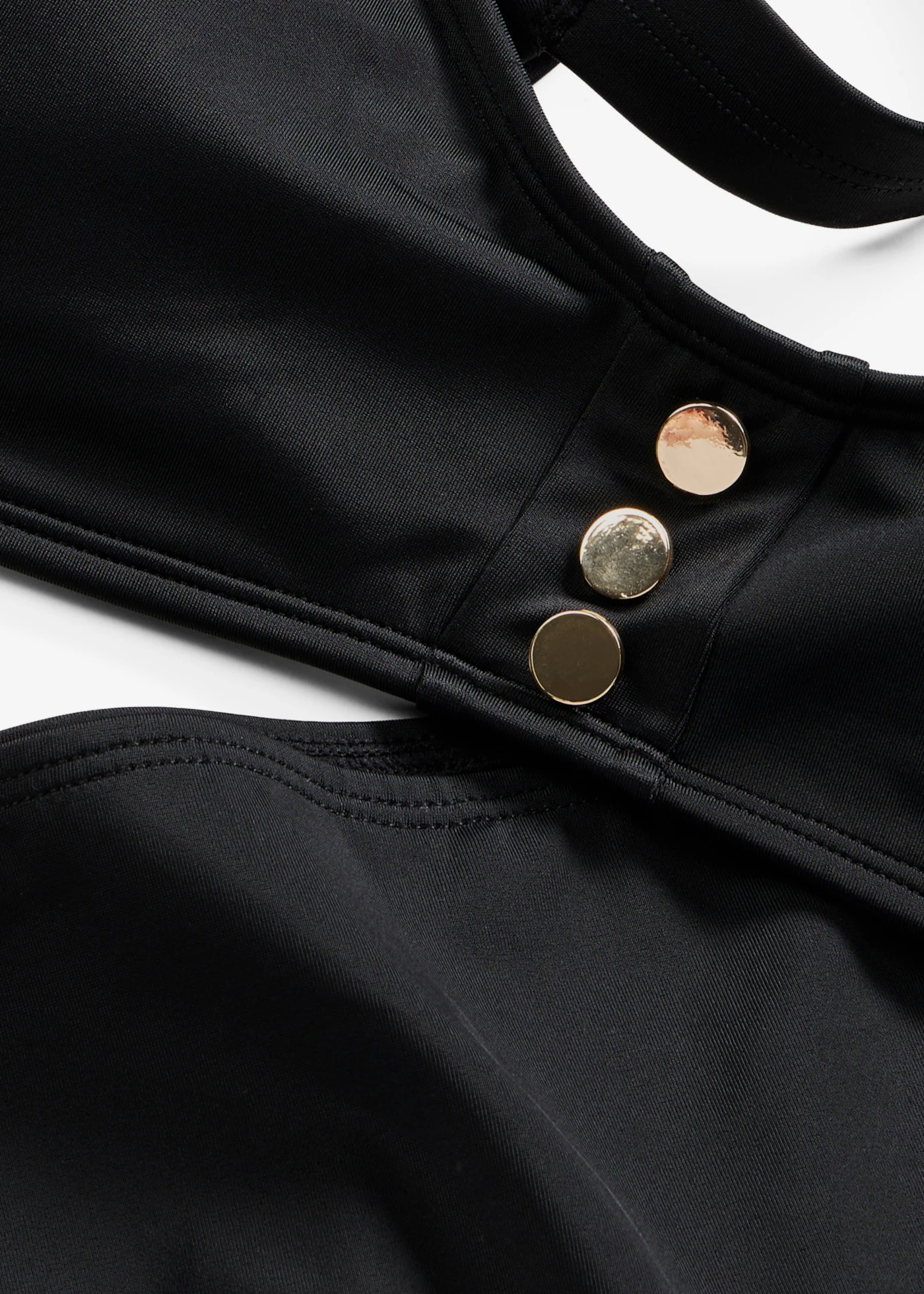 Bikiny s podprsenkovým topem s ozdobným knoflíkem (2dílná souprava) • černo-zlaté tóny • bonprix obchod