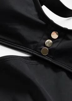 Bikini bustier z ozdobnymi guzikami (komp. 2 -cz.) • czarno-złoty • sklep bonprix