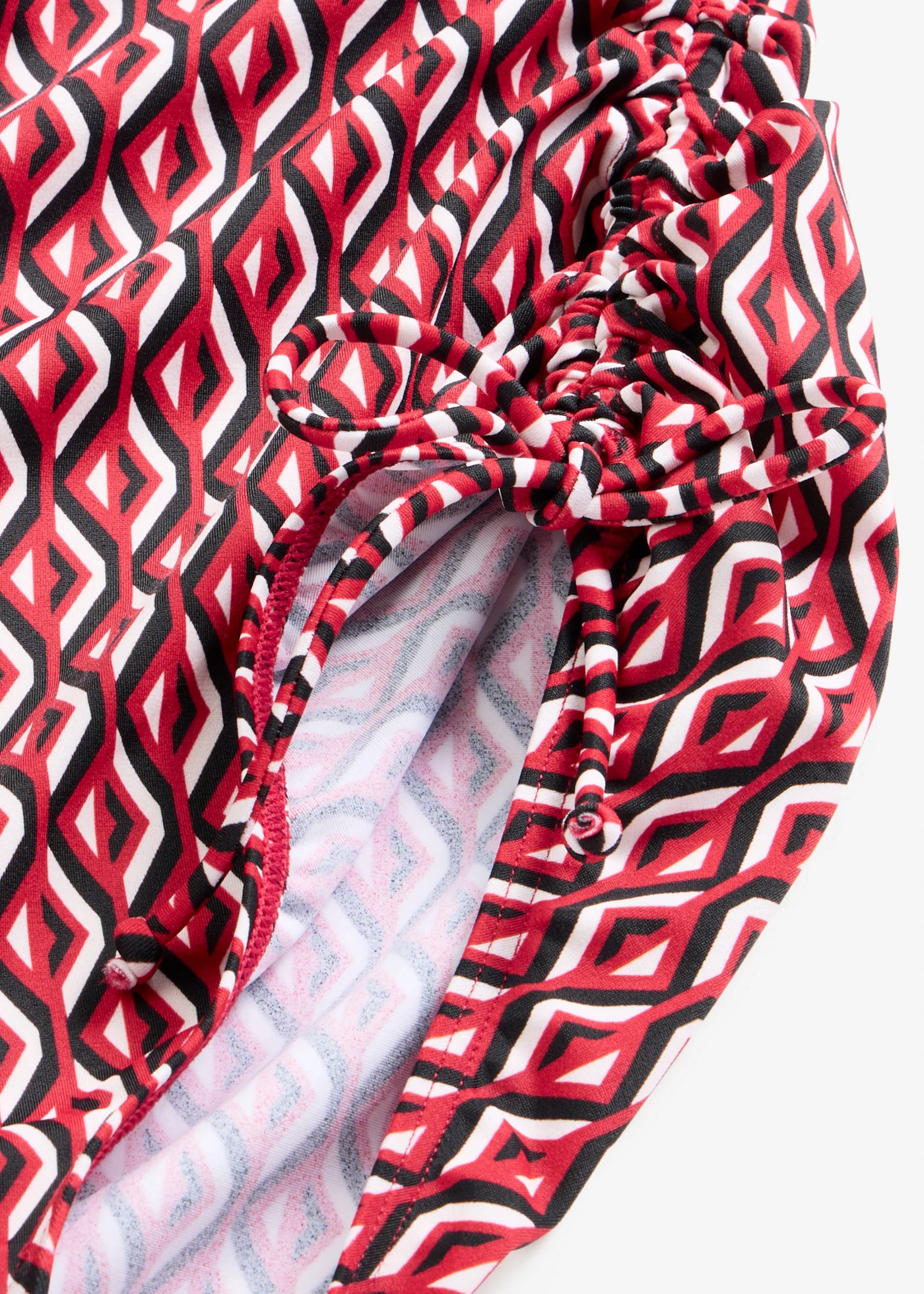 Badpak met strikkoordjes • salsarood grafische print • bonprix online shop