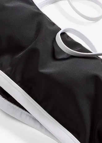 Bikinový podprsenkový top s kontrastními bílými švy • černá • bonprix obchod