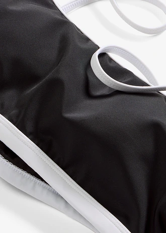 Bustieră de baie cu cusături albe contrastante • negru • magazin bonprix
