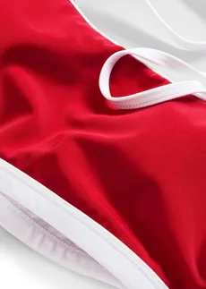 Biustonosz bikini bustier z białą kontrastującą lamówką • czerwona salsa • sklep bonprix