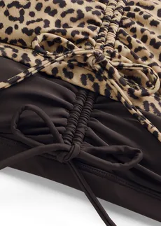 Bikinový top so šnúrkami na zaviazanie (2 ks v balení) • antracitová-béžová leopard potlačená • obchod bonprix