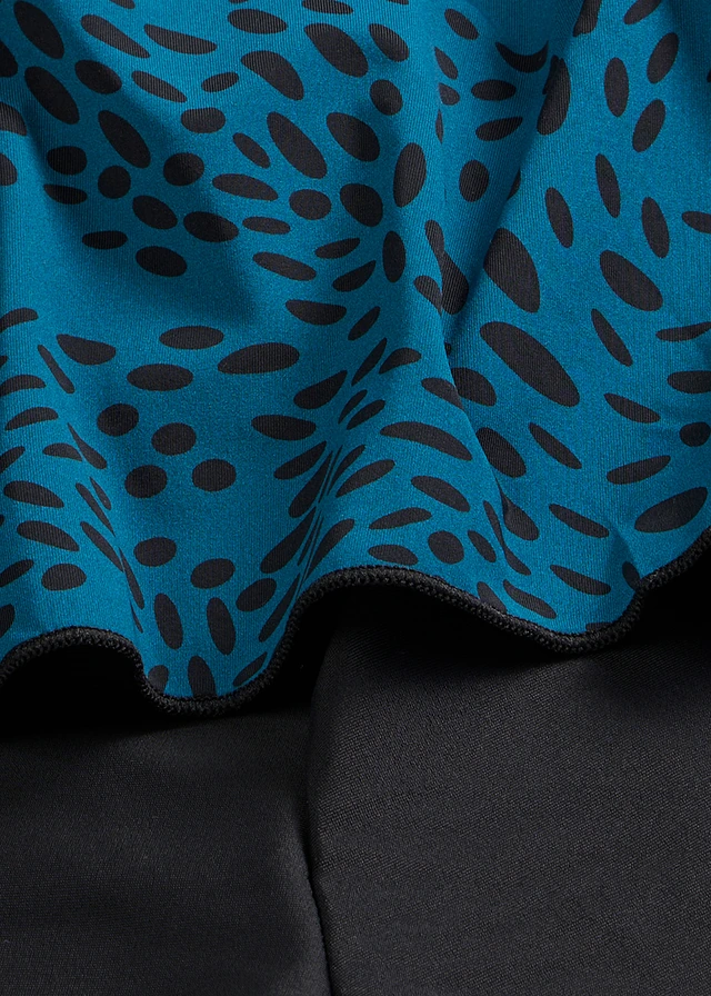 Maillot 1 pièce shorty • pétrole pois noir • product-page.page-title-suffix