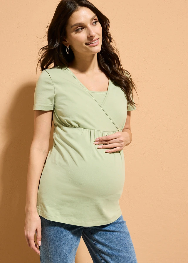 T-shirt de grossesse et d’allaitement en coton • vert pâle • product-page.page-title-suffix