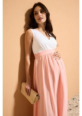 Elegáns kismama ruha szoptatós funkcióval • fehér-cukorka rózsaszín • bonprix áruház