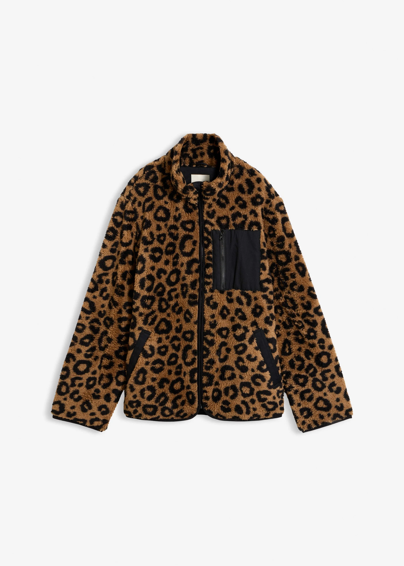 Veste de grossesse et de portage en sherpa • camel mat-noir léopard • Boutique bonprix