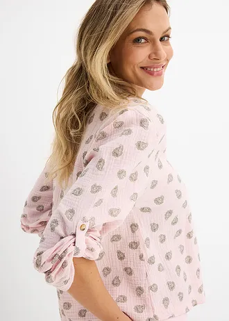 Oversize halenka ze vzdušného mušelínu • světle růžová s kašmírovým vzorem • bonprix obchod