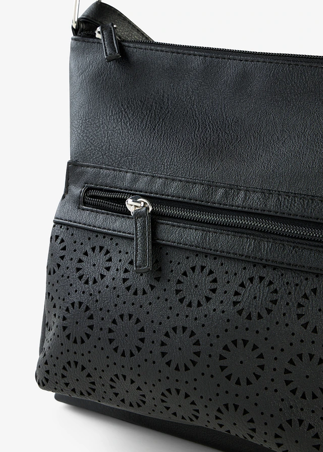 Schoudertas met een decoratief buitenvak • zwart • product-page.page-title-suffix