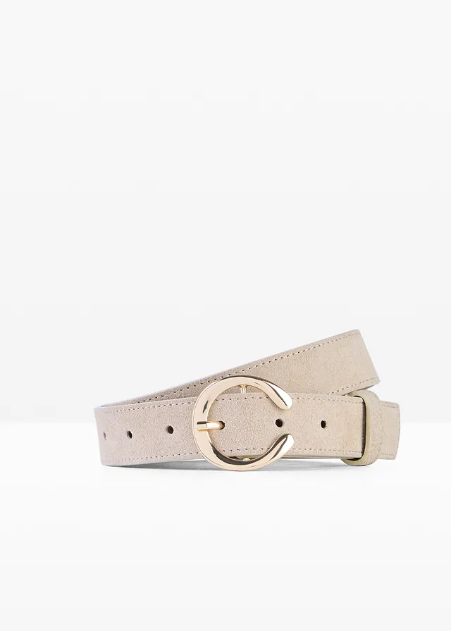 Ceinture en cuir, Couleur: beige
