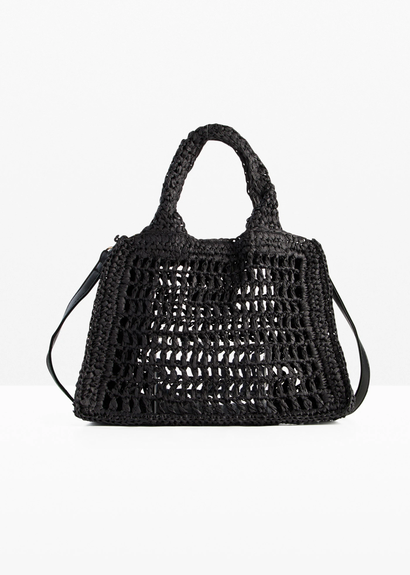 Sac à bandoulière aspect paille • noir • Boutique bonprix
