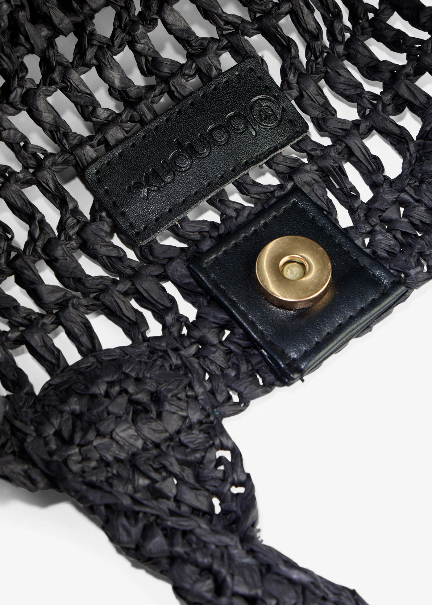 Sac à bandoulière aspect paille • noir • Boutique bonprix