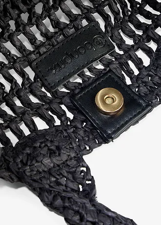Geantă de umăr cu aspect de paie • negru • magazin bonprix