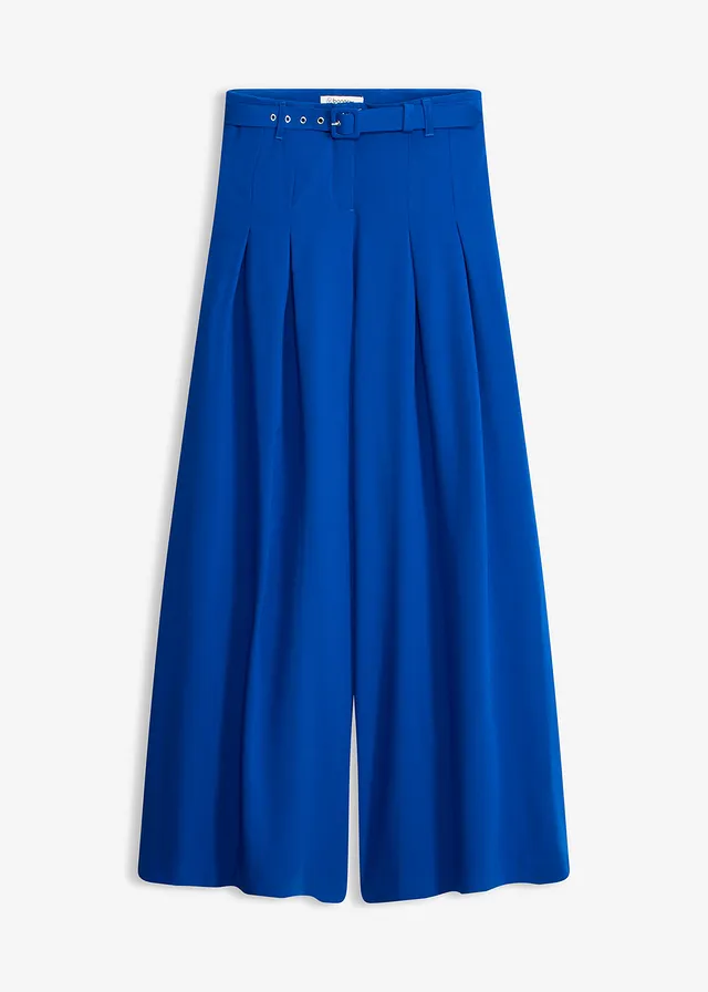 Pantalon à pinces avec ceinture (ens. 2 pces) • bleu foncé • Boutique bonprix