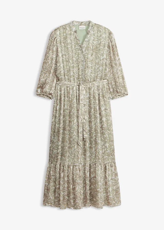 Robe en mousseline, Couleur: vert pâle floral
