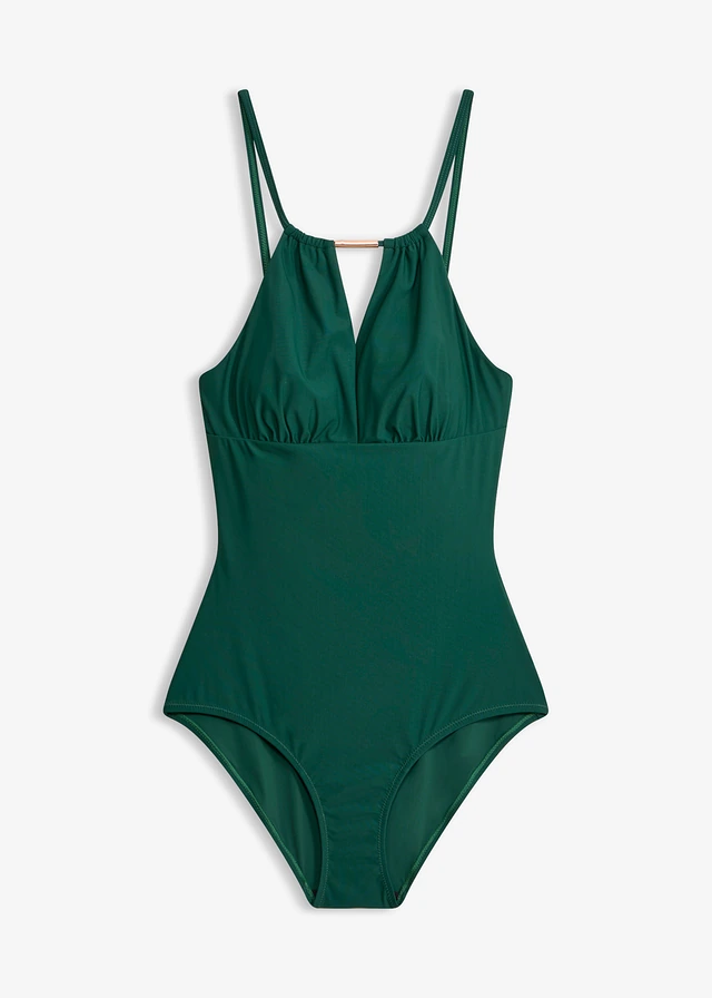 Maillot 1 pièce sculptant, maintien modéré, Couleur: vert