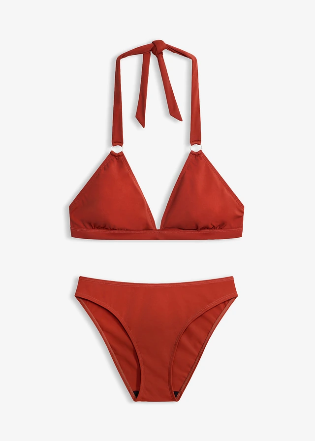 Bikini dos nu avec anneaux (ens. 2 pces), Couleur: rouille