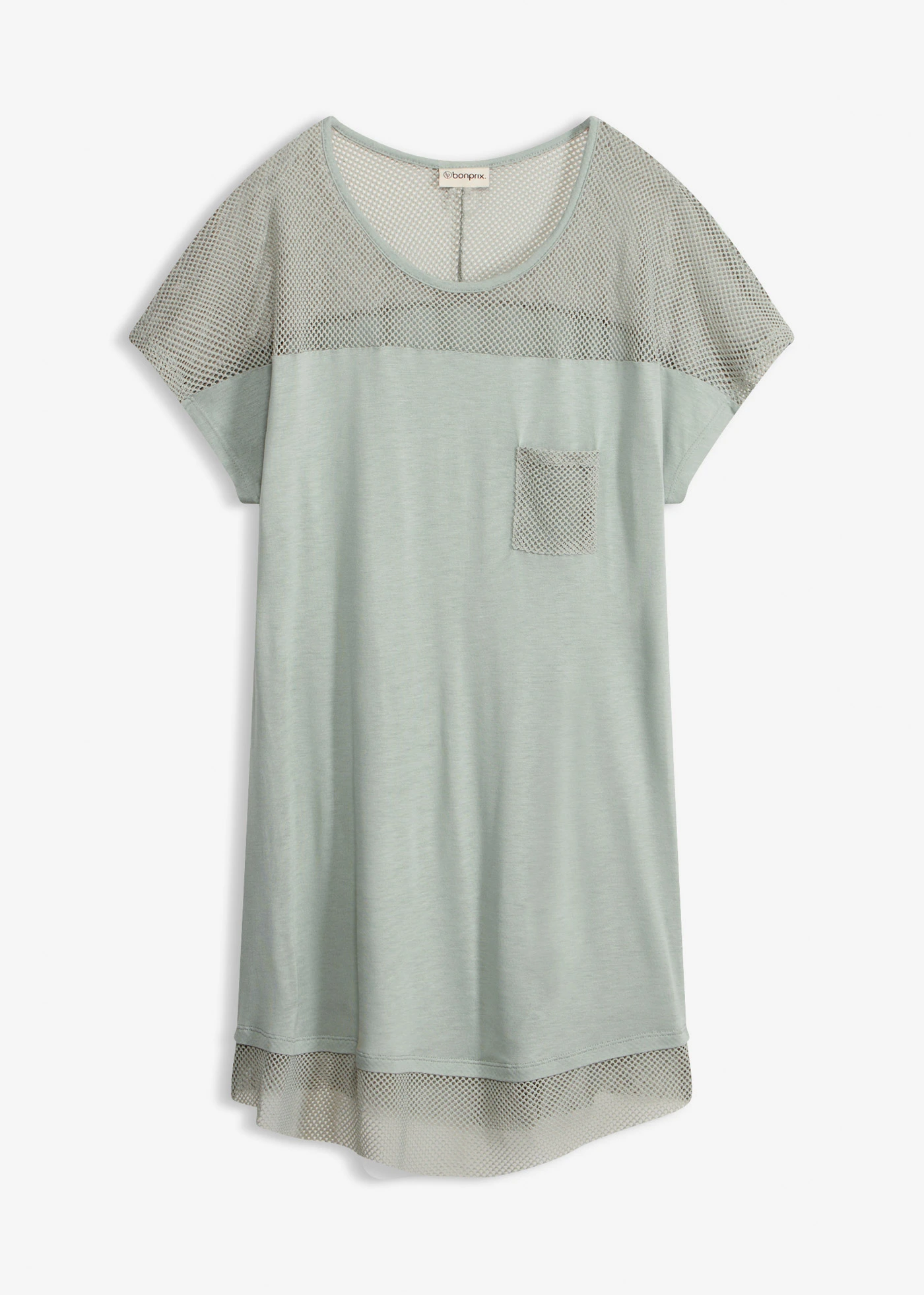 Bluză lungă de plajă din viscoză fluidă • vernil • magazin bonprix