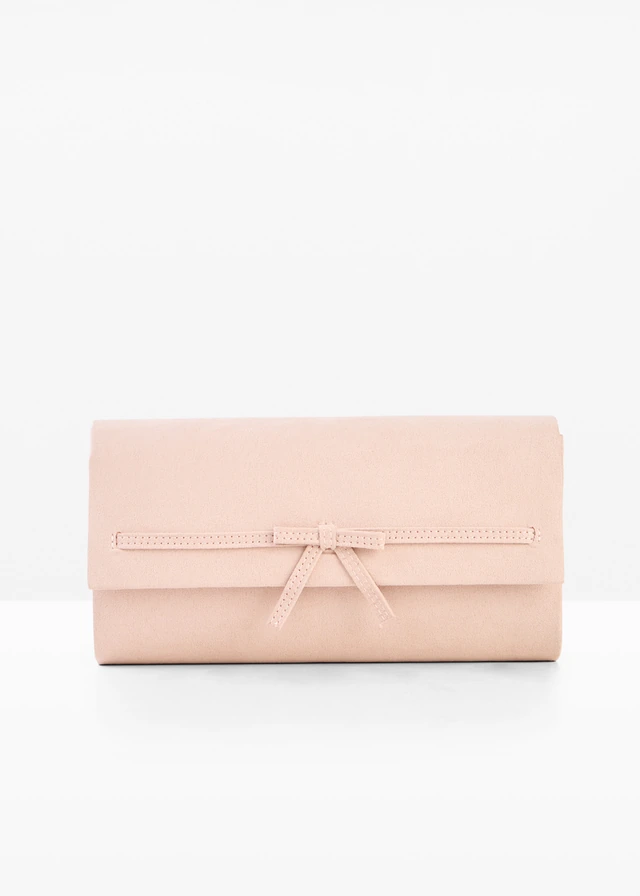 Clutch met strikdetail, Kleur: asroze