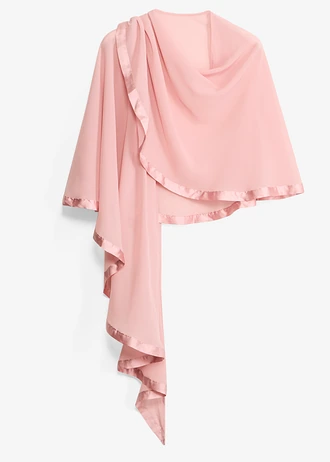 Poncho sjaal met fijne satijndetail