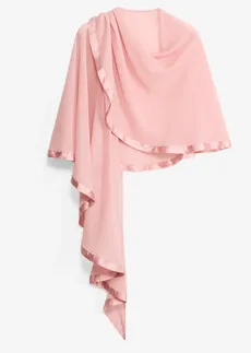 Șal tip poncho cu detaliu fin din satin • roz cenușiu • magazin bonprix