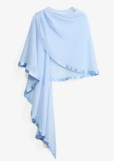 Poncho sjaal met fijne satijndetail