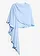 Poncho sjaal met fijne satijndetail, Kleur: poederblauw