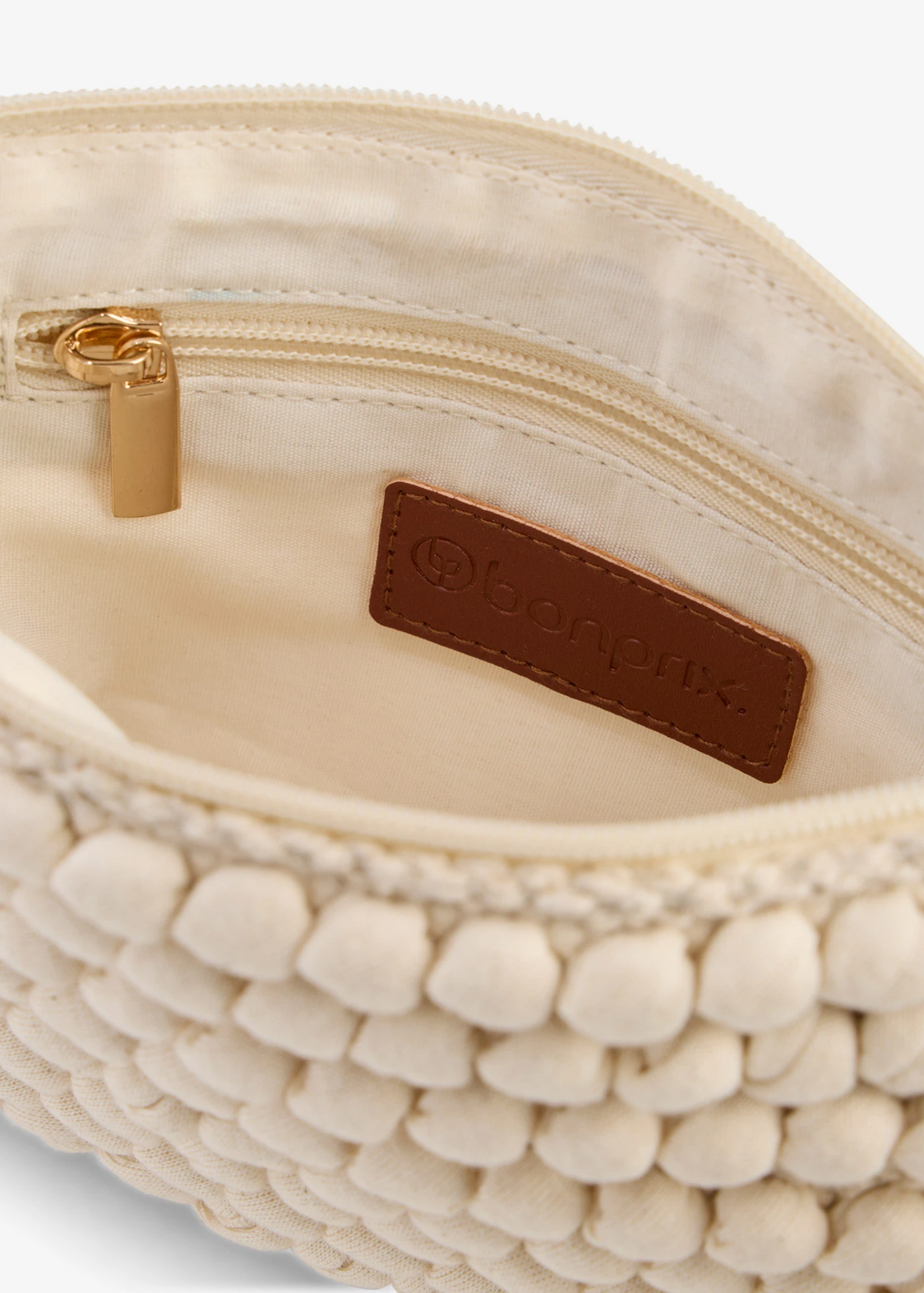 Kleine schoudertas in gestructureerde look • natuurbeige • bonprix online shop