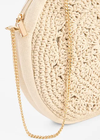 Petit sac rond à bandoulière • beige naturel • Boutique bonprix
