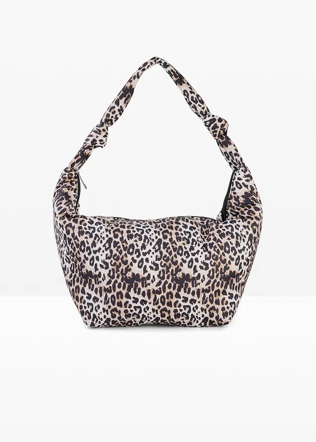 Sac à bandoulière et imprimé léopard, Couleur: sable clair-noir-beige naturel léopard