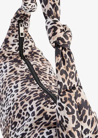 Kabelka přes rameno, s leopardím potiskem • světle pískovo-černo-béžová s leopardím potiskem • bonprix obchod