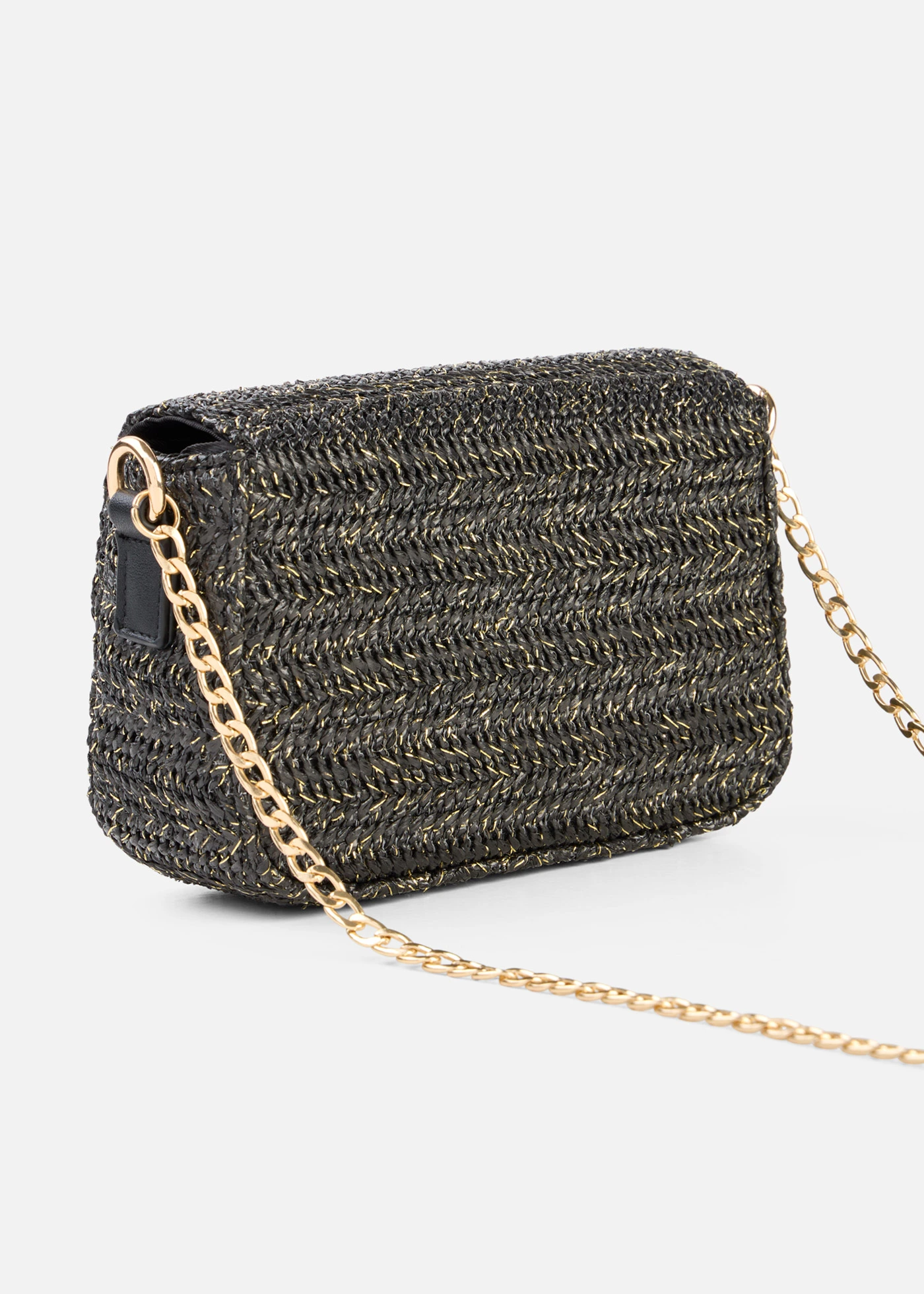 Sac à bandoulière effet paille avec fil brillant • noir • Boutique bonprix