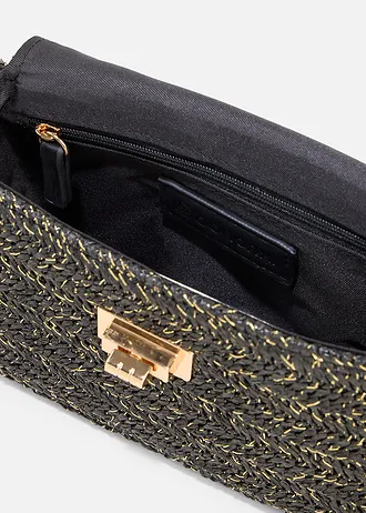 Slamená kabelka crossbody v slamenom vzhľade • čierna • obchod bonprix