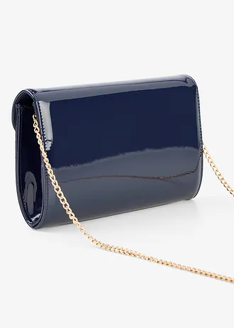 Pochette effet verni, Couleur: bleu foncé