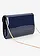 Clutch in lak-look, Kleur: donkerblauw