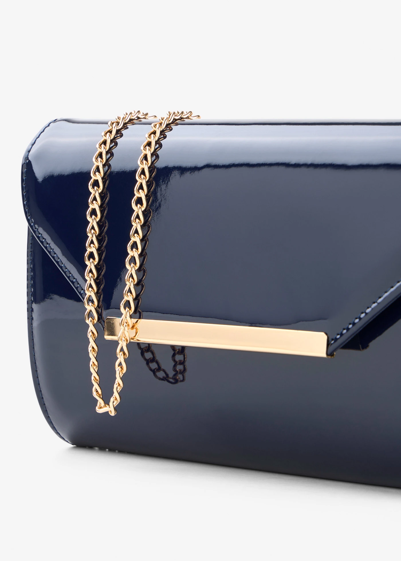 Clutch in lak-look • donkerblauw • bonprix online shop
