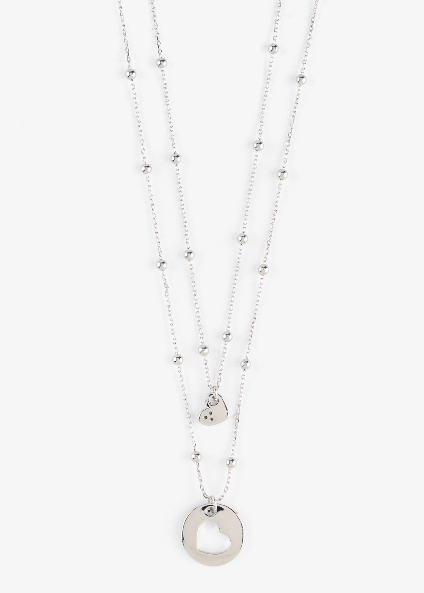 Colliers (ens. 2 pces) avec pendentifs cœurs • couleur argenté rhodié • Boutique bonprix