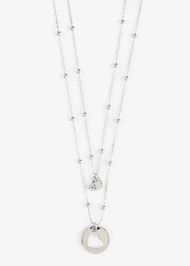 Colliers (ens. 2 pces) avec pendentifs cœurs • couleur argenté rhodié • Boutique bonprix