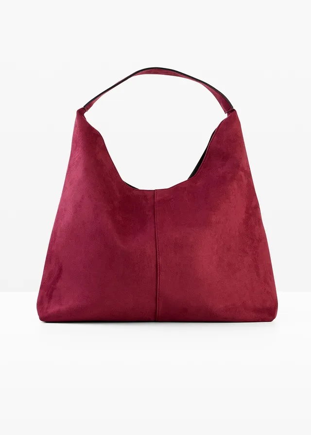 Taška Shopper vo velúrovom vzhľade • rubínovo červená • obchod bonprix