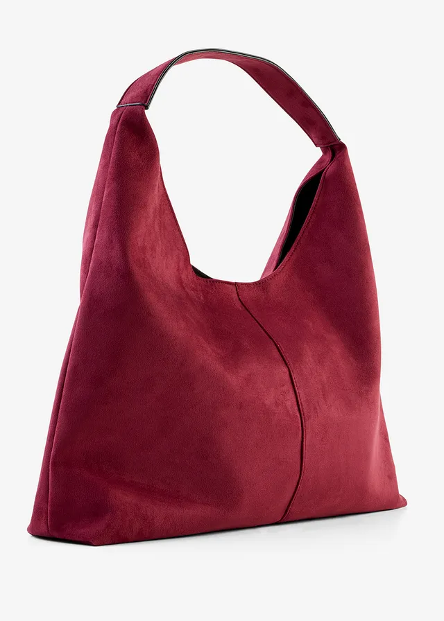 Shopper in suède look, Kleur: robijnrood