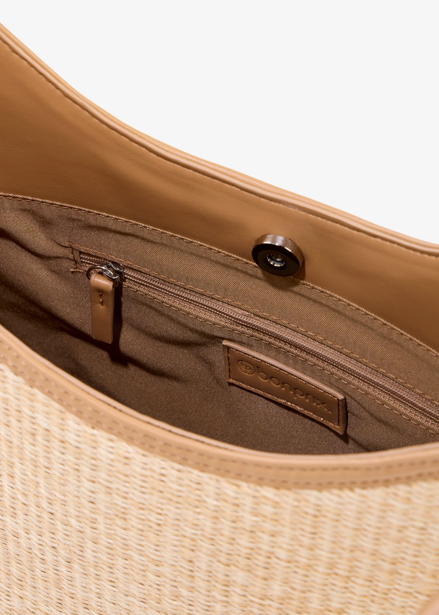 Torba typu shopper w optyce plecionki • kremowy • sklep bonprix