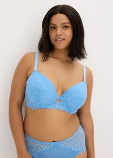 Soutien-gorge à coques et dentelle orientale, Couleur: bleu layette