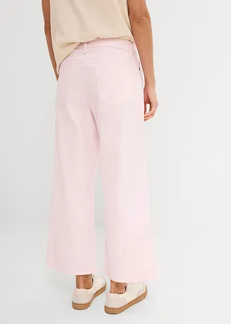 Kalhoty Culotte z elastické bavlněné směsi • světle růžová • bonprix obchod