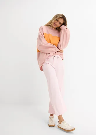 Pantaloni culotte din mix elastic cu bumbac • roz deschis • magazin bonprix