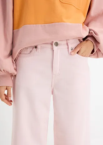 Culotte nohavice z elastického bavlneného mixu • svetloružová • obchod bonprix