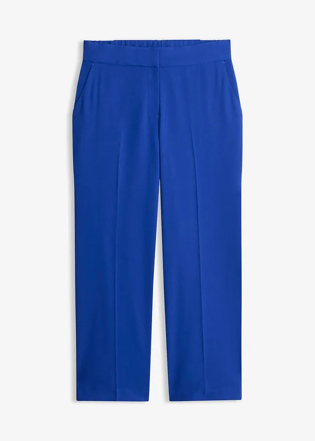 Pantalon 3/4 droit, fendu en bas, Couleur: bleu cobalt