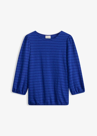 Bluză tip tunică din material texturat • albastru-cobalt • magazin bonprix