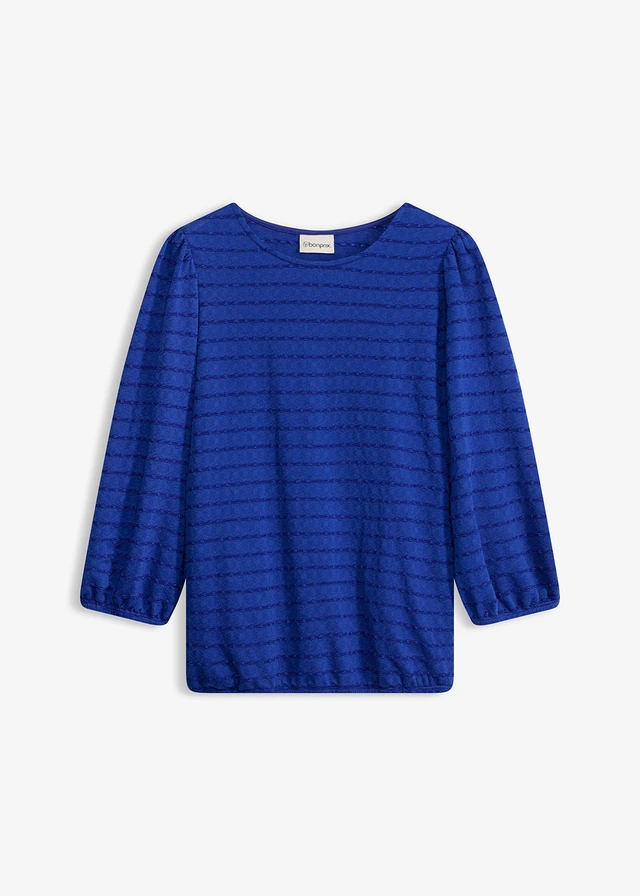 Bluză tip tunică din material texturat • albastru-cobalt • magazin bonprix